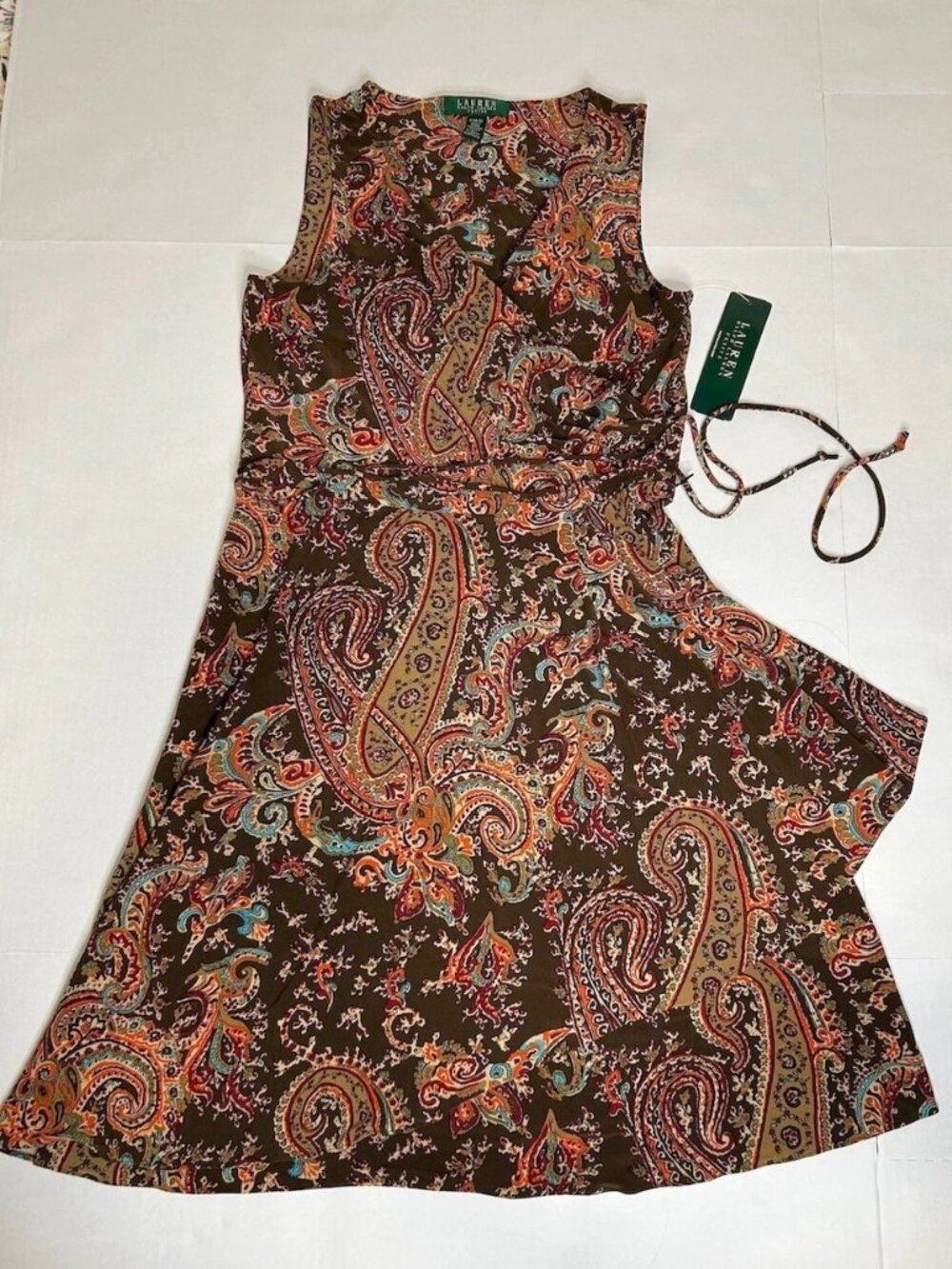 Ralph Lauren Sleeveless Wrap Dress | Size PM | NWT